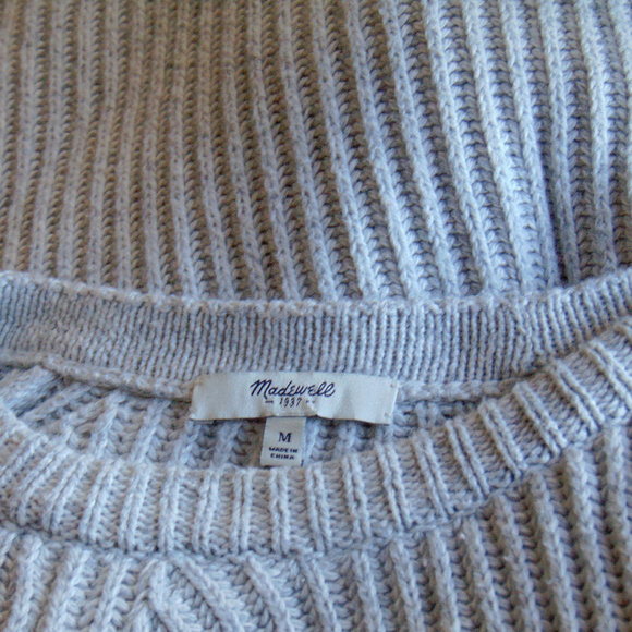 Madewell Gray Checklist Side Zipper Sweater M - Picture 7 of 7